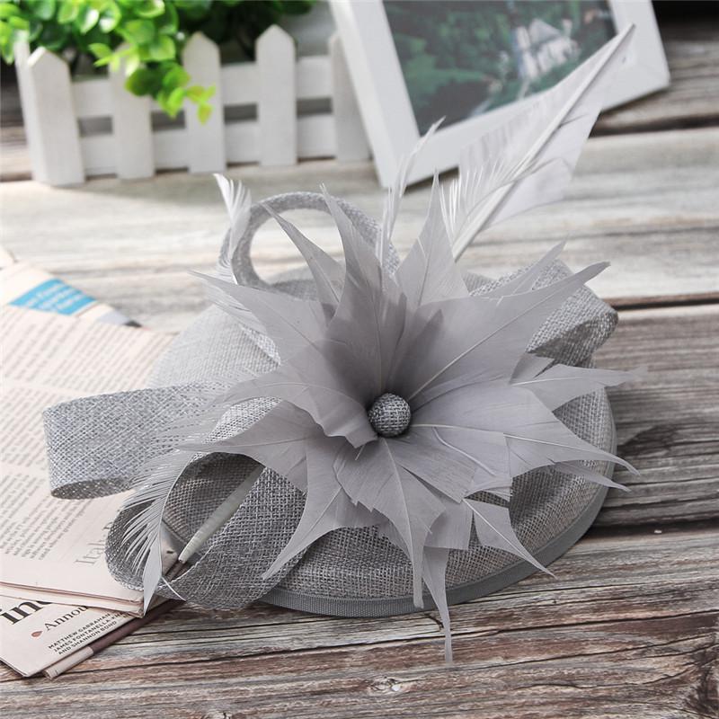 Sombrero de novia para , tocado de novia, tocado de boda, tocado, sombrero de boda al por mayor, sombrero de boda para mujer, pinza de cabeza, boda: Gray