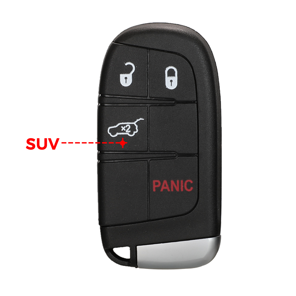 Jingyuqin para Jeep Grand Cherokee Dodge Ram 1500 cargador de viaje Dardo Challenger Durango Chrysler 300 carcasa de llave remota 2/3/4/5BT: Rojo