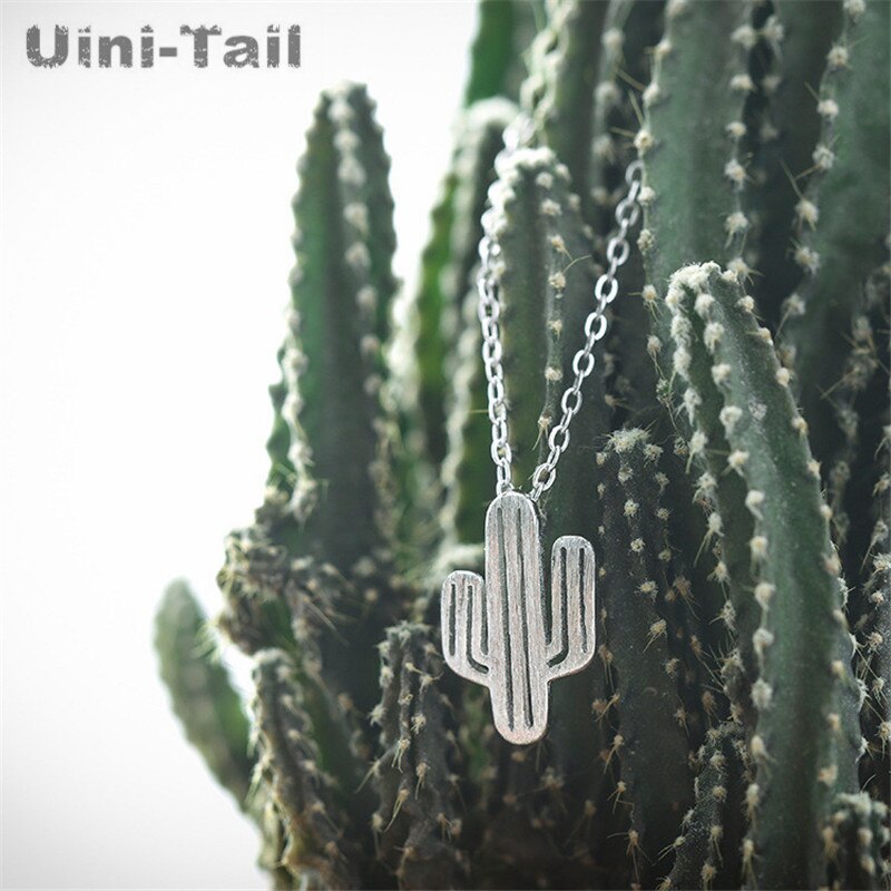 Uini-Tail 925 sterling silver hollow cactus necklace Korea simple trend sweet girl jewelry GN730