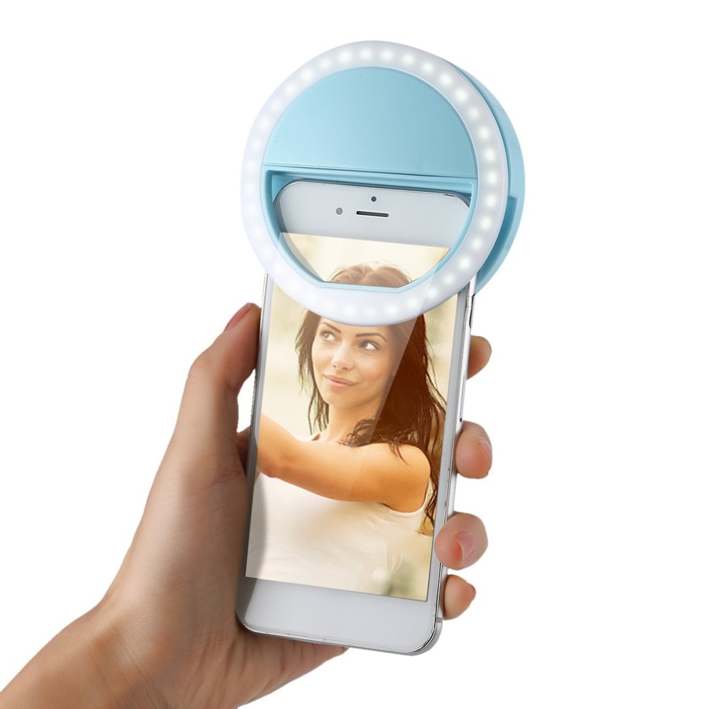 Led Selfie Ring Licht Voor Telefoon Ring Lichtgevende Spotlight Draagbare Clip Voor Mobiele Telefoon Lens Fotografie Video