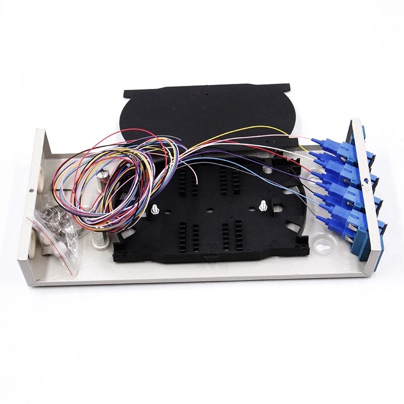 1 pc 8 Ader faser Beendigung Kasten SC Gestell montieren optisch fiber Patch Tafel vollständig installiert mit zöpfen & Adapter 8 Häfen ELINK