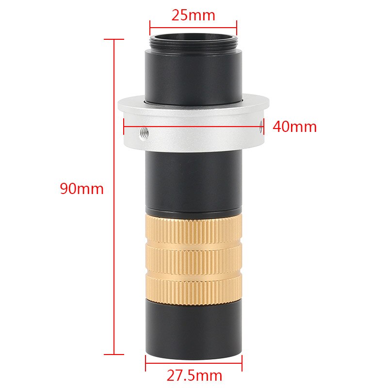 Adjustable 200X Continuous Zoom C-mount Lens C/CS Mount Magnify Glass Lens for CCD Digital Industrial Microscope Video Camera: 40mm Ring