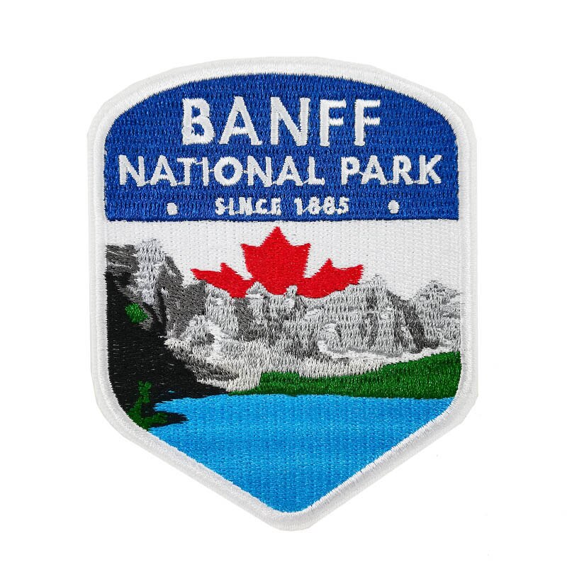 4 ''BANFF NATIONAL PARK SINDS 1885 Geborduurde Ijzer Op Patch reizen souvenir