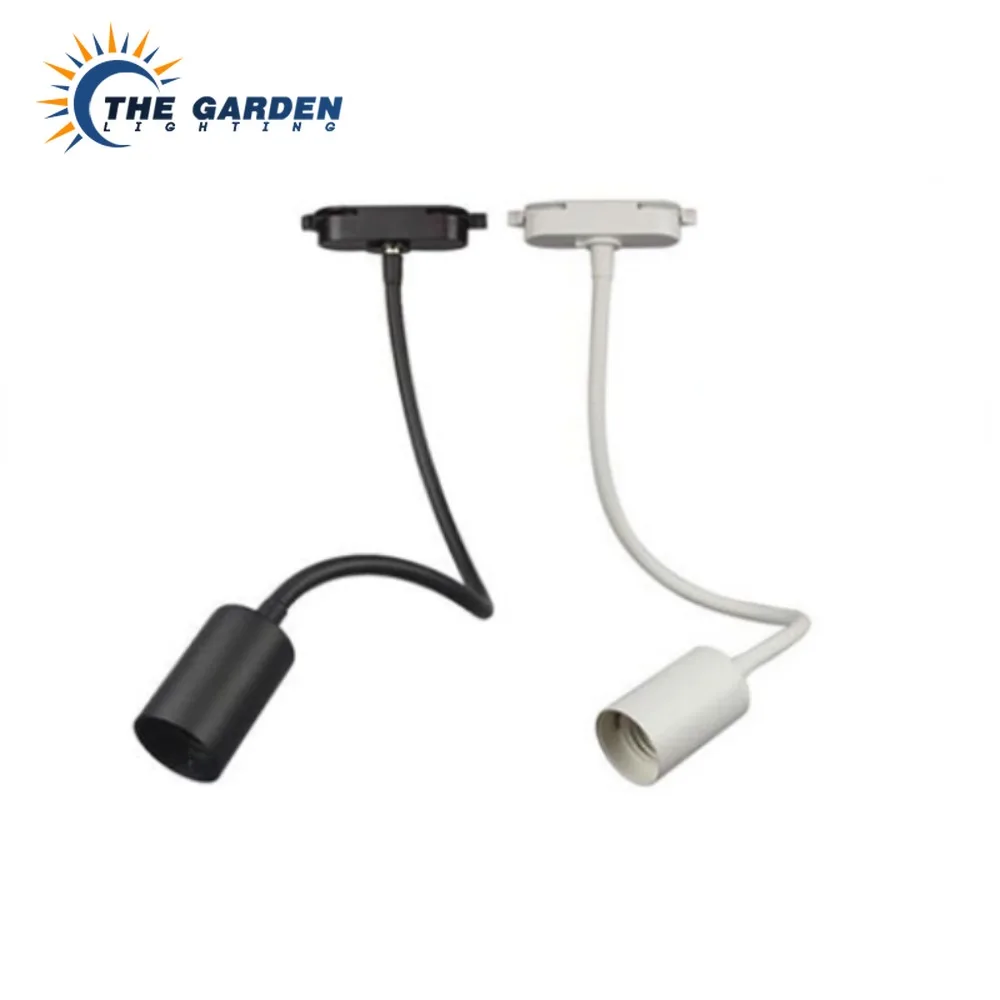 Black White LED Track Lighting E27 Adjustable Gooseneck Hose Track Spotlight Fixture for Clothing Store Exhibition Hall