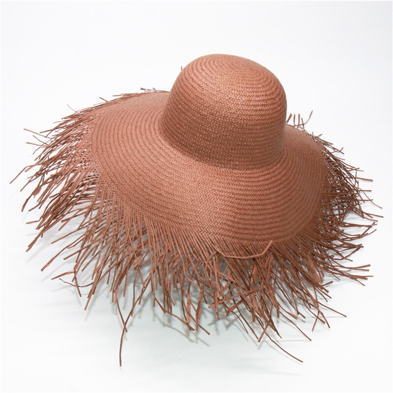 Sombreros de playa esponjosos de 9 colores para mujer, sombreros de Sol de ala ancha para verano, accesorios de playa para vacaciones, , NH967: coffee