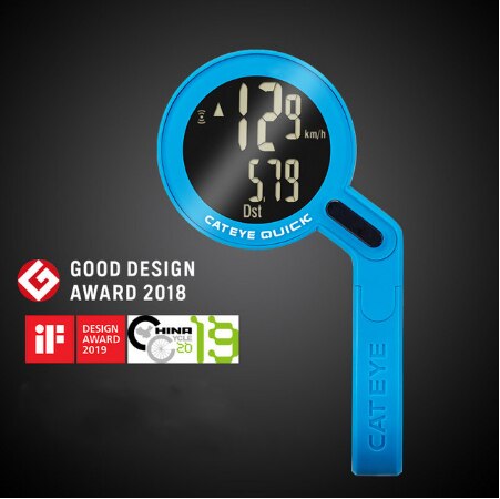CATEYE Fahrrad Computer CC-RS100W Bike Analog Drahtlose Tacho Radfahren Wasserdichte Stoppuhr Integrierte Out Front Halter: blue