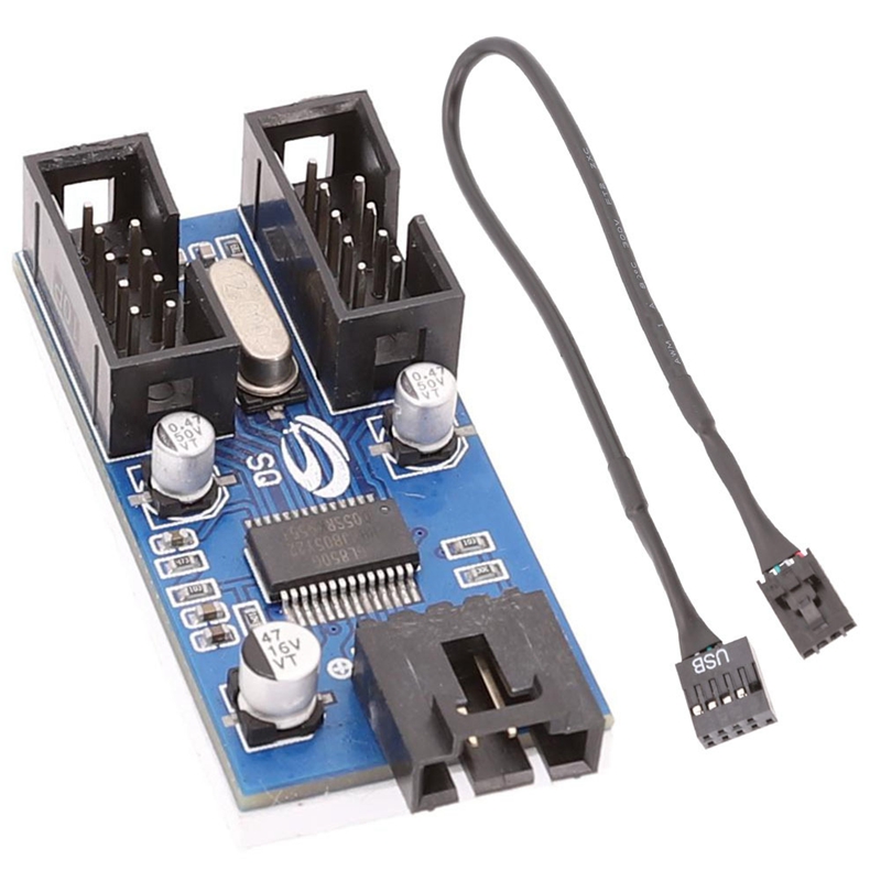 9 Pin USB Header Extension Cable Card Desktop 9-Pin USB HUB USB 2.0 9 Pin Connector Adapter