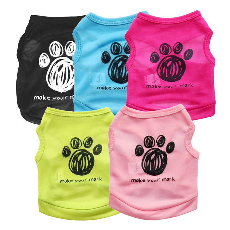 Lente/Zomer Hond Kleding Voor Kleine Honden Katten Gedrukt Puppy Pet Kat Vest Klassieke Hond T-shirt Shirts Chihuahua pug Kleding