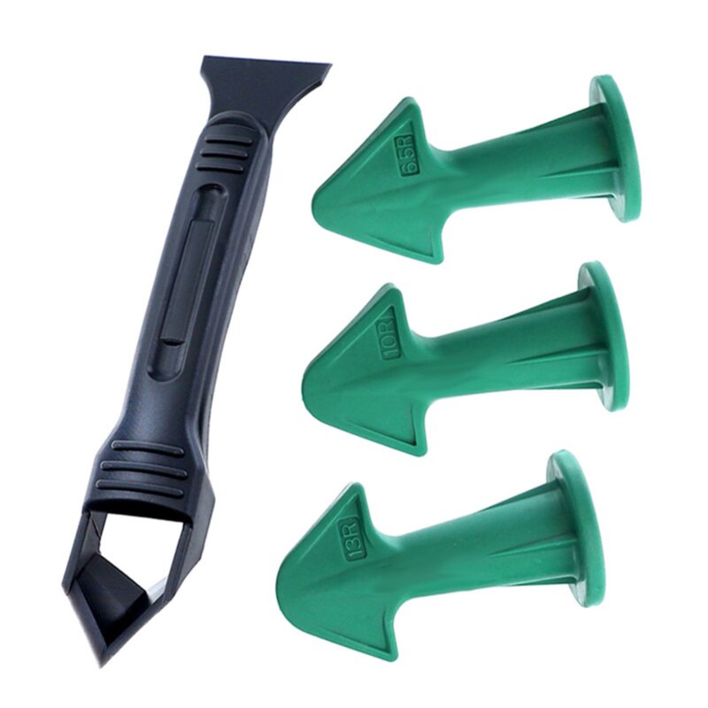 Pala raspador de pegamento de vidrio encolador Yin ángulo hermosa costura Kit de herramientas combinación de dispositivo de herramientas duraderas Conjunto de 4 piezas: Default Title