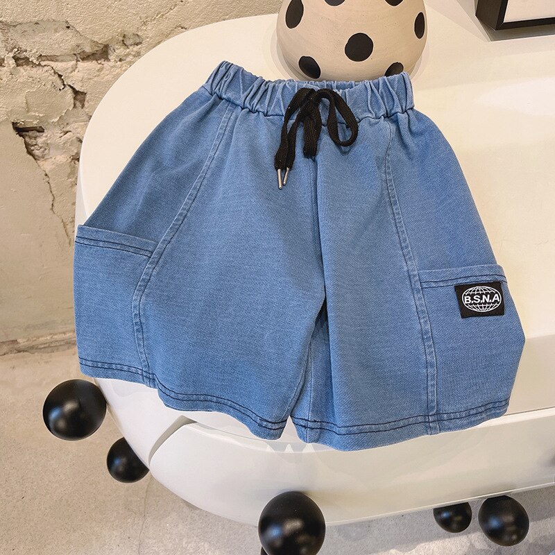 Kinderen Denim Shorts Mode Zomer Baby Jongens En Meisjes Solid Casual Korte Broek Peuter Broek Shorts Jeans 2-7Y: 5T