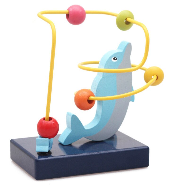 Hand Oog Coördinatie Kinderen Puzzel Vroege Onderwijs Speelgoed Houten Mini Dieren Rond Kralen Speelgoed Oefening