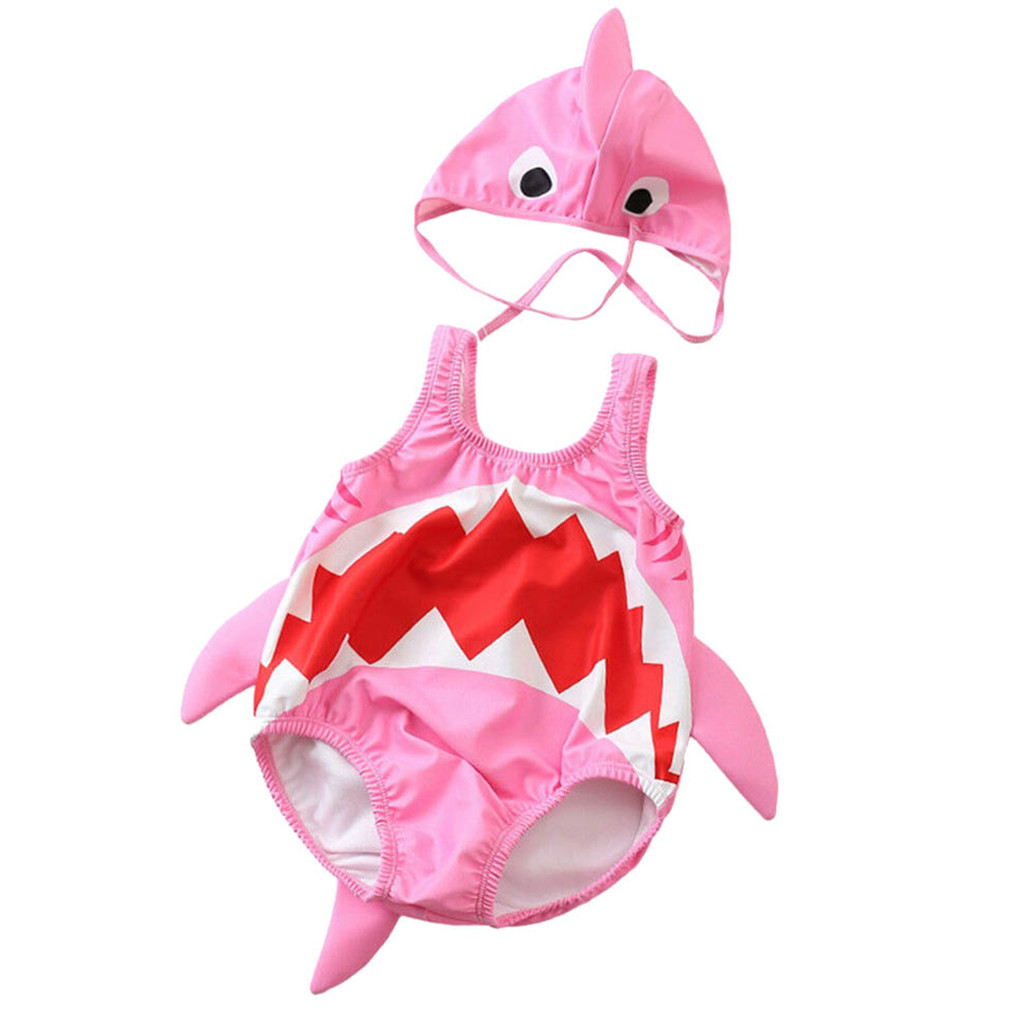 Bambino Costumi Da Bagno Per Bambini Costume Da Bagno Del Bambino Dei Ragazzi Delle Ragazze Del Fumetto del Costume Da Bagno Bikini Con Tappi di Estate Vestito di Nuoto del Bambino Della Tuta: Colore rosa / 90