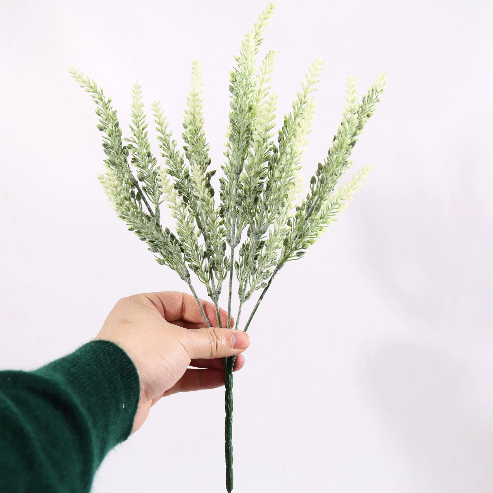 Simulated Green Plants Flower Decoration Dried Flower Plastic Flower Artificial Flower Decorative Flower Potted Plant L: D17 h1310m White