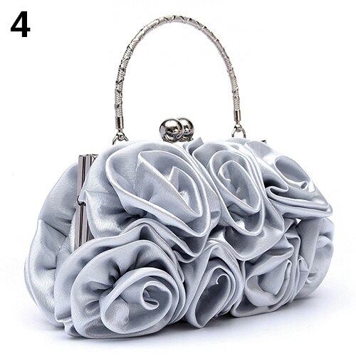 Mode Vrouwen Tas Rose Bloem Effen Kleur Handtas Casual Avond Party Wedding Handtassen Luxe Vrouwen Clutch Bag Сумка Женская: A3