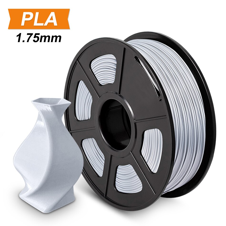 3D Printer Filament Skin PLA 1.75mm 1KG/2.2LB Spool Black Color with Lenght of 335m in Dimensional Accuracy+/-0.02mm: PLA Silver