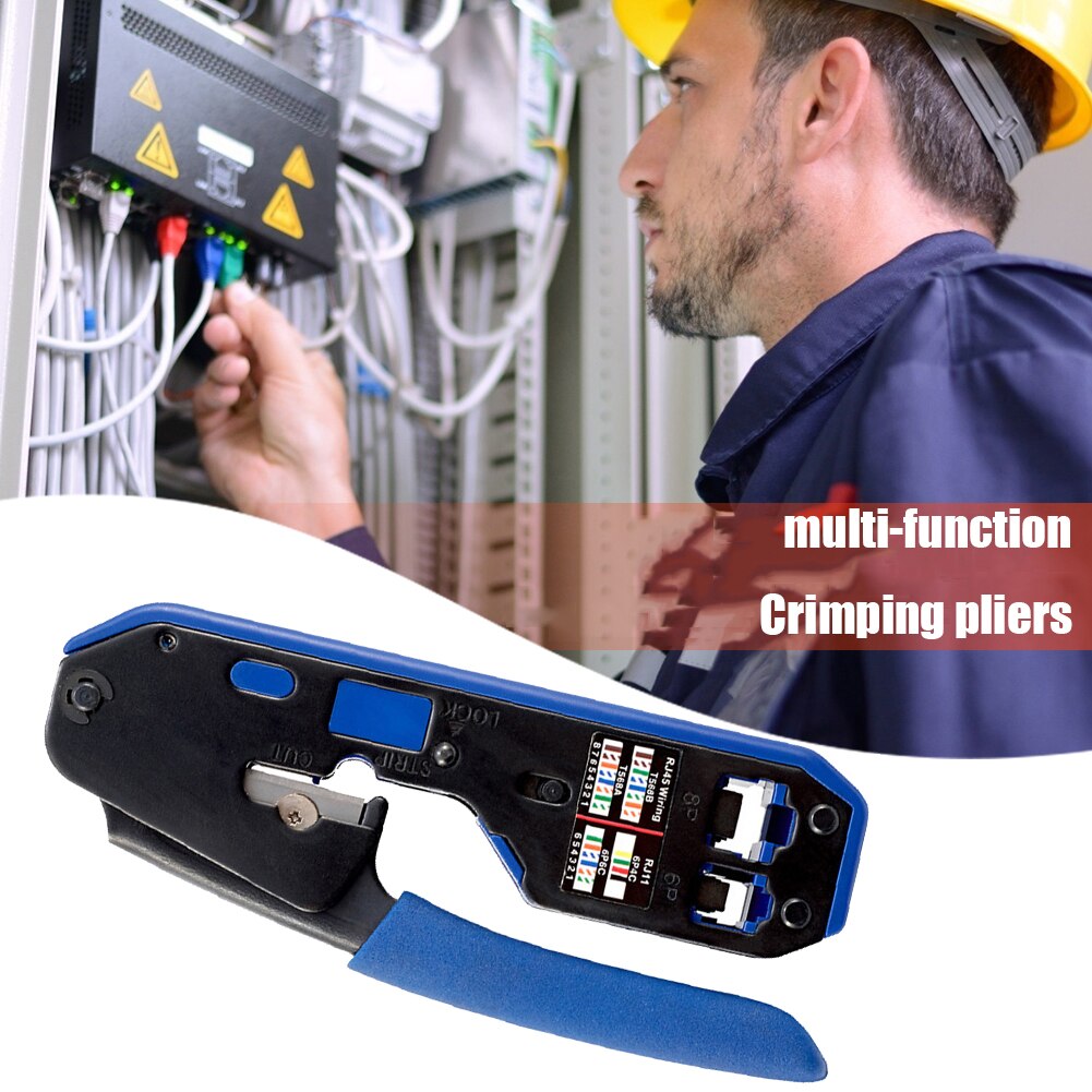 Multifunctionele Krimptang Elektrische Kabel Strip Clip Crystal Head Klemmen Netwerk Draad Squeeze Snijgereedschap