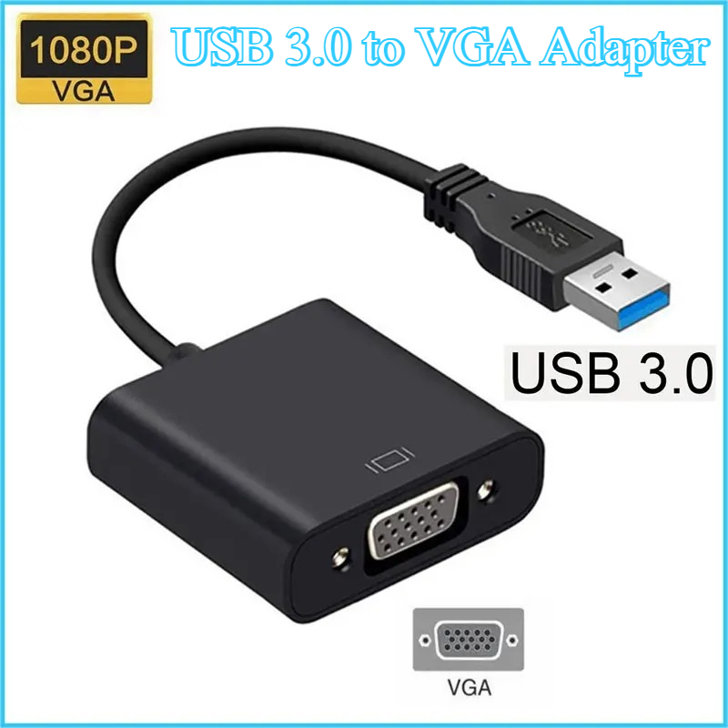 Usb til vga-adapter usb 3.0 to vga eksternt grafikkort multidisplaykonverter videokabel til bærbar pc skærm projektor