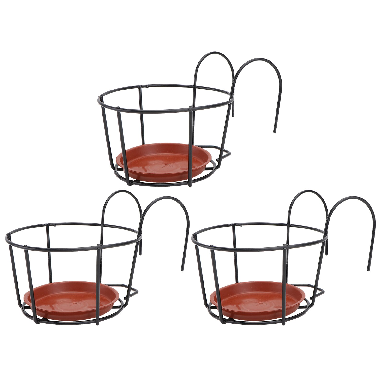 3 zestawy balkonowych półka robić przechowywania wiszący wazon stojak parapet stojak na kwiaty dekoracje: Default Title