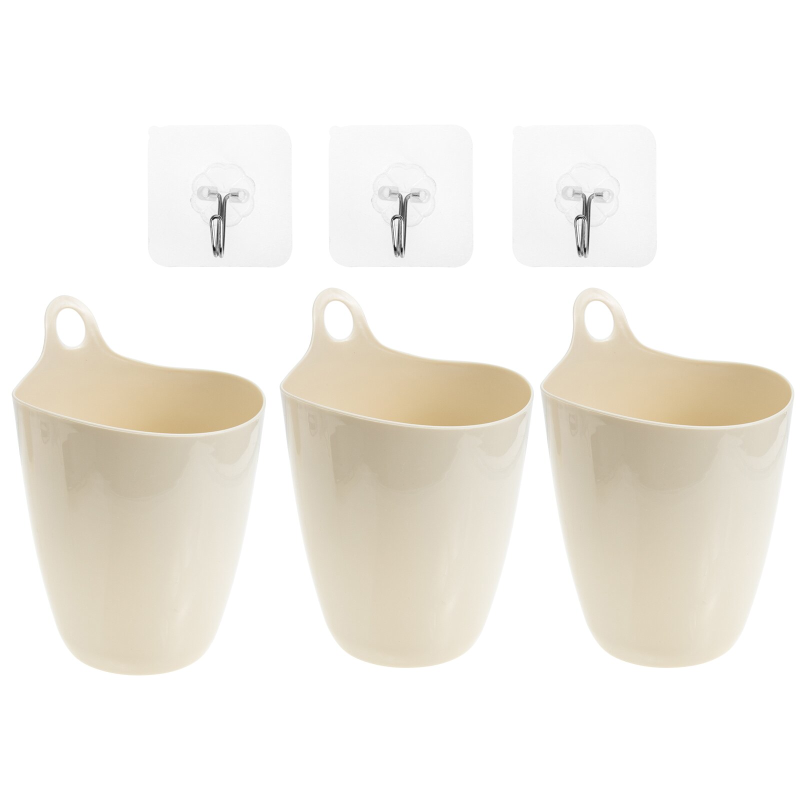 3 Sets of School Dormitory Trash Can Hanging Garbage Can Plastic Desktop Organizer