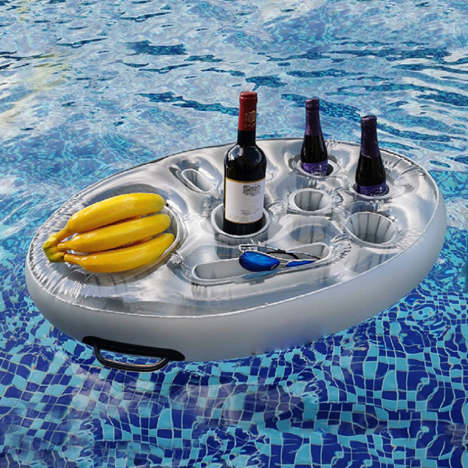 Inflatable Pool Float Beer Drinking Cooler Table Bar Tray Drink Holder Floating Tray Portable Beverage Holder Swim Pool Party