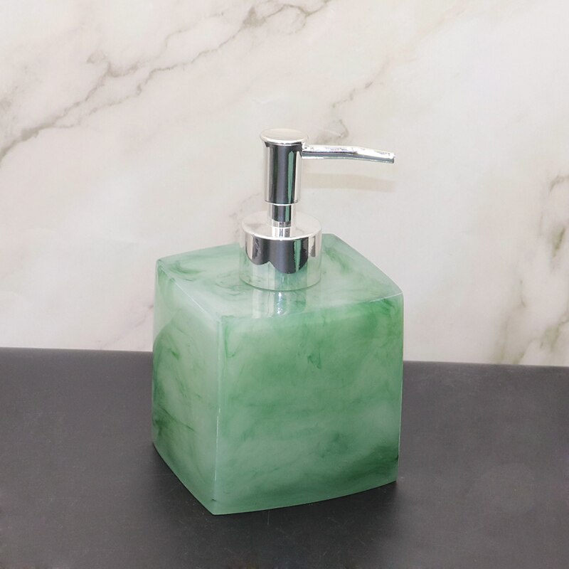 Ensemble d'accessoires de salle de bain vert Texture émeraude, fournitures de bain Imitation Jade, distributeur de savon Portable, tasse de bouche, outils de bain en résine: Lotion bottle B