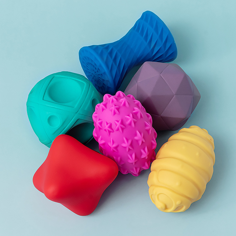 6 stücke strukturierte Multi-Ball-Set entwickeln Baby taktile Sinne Spielzeug Kinder berühren Hand Ball Spielzeug Baby Training Ball Massage weichen Ball