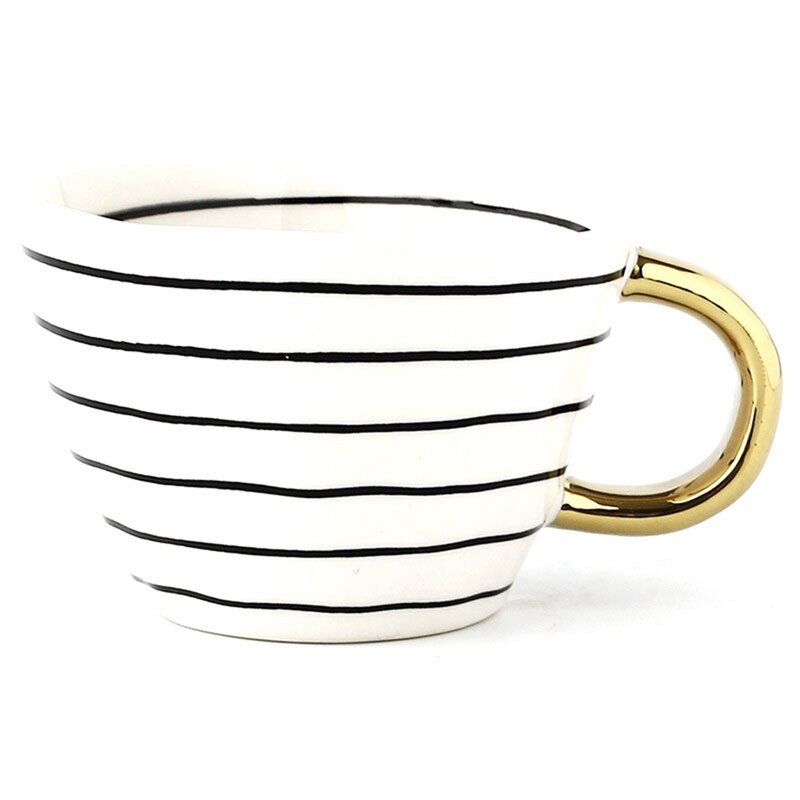 Neue Geometrische Keramik Tasse Hand Gemalt Kapazität Wasser Griff Tasse Unregelmäßigen Milch Büro Kaffee Tasse Wohnkultur: Orange