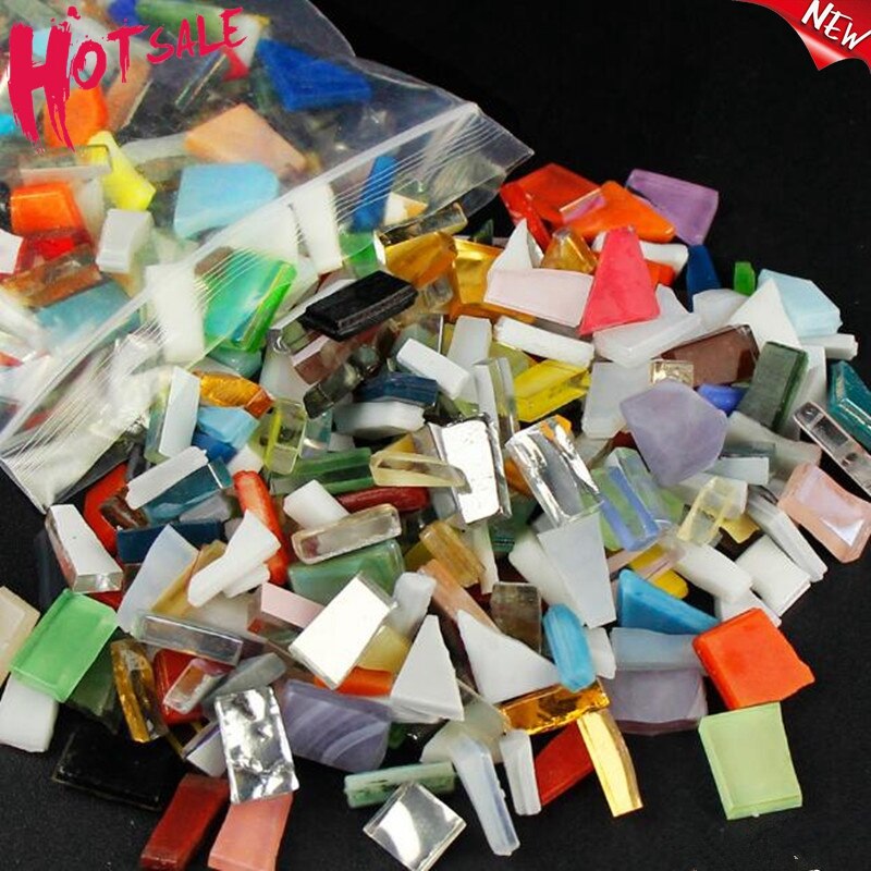 230g Gemischte Farbe Kristall Glas Spiegel Mosaik Fliesen Unregelmäßigen Form Mosaik Stein DIY Kunst Handwerk Materialien für Kinder/kinder Puzzle