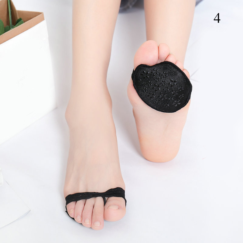 Summer Women Feet Toe Protect High heel half foot socks Lady Non-slip sweat No Show invisible toe socks: 4