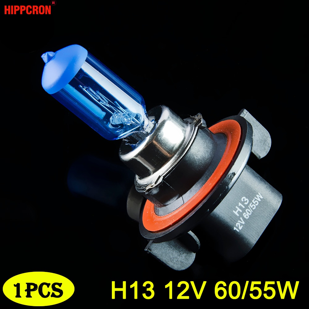 Hippcron H13 Halogeenlamp 12V 60/55W Quartz Glas Donkerblauw Super Wit 5000K Auto Koplamp lamp