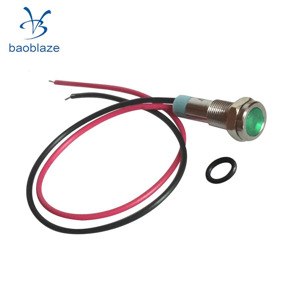 dolity 5Pcs 6mm 3V LED Metal Indicator Light Waterproof Signal Pilot Dash Lamps