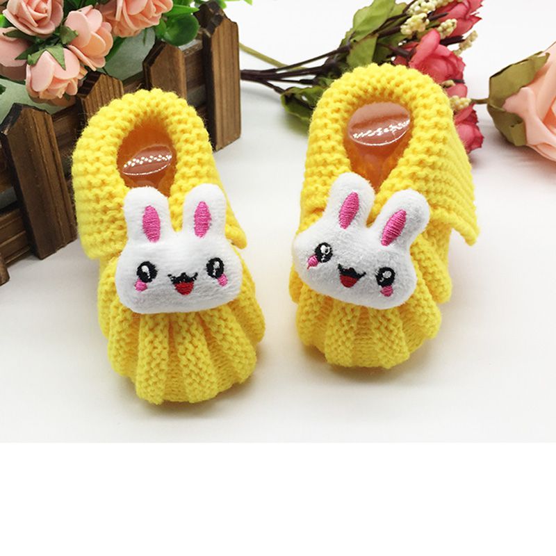 Cute Handwoven Newborn Baby Girl Boy Crochet Knitting Toddler Crib Shoes Boots: Gold