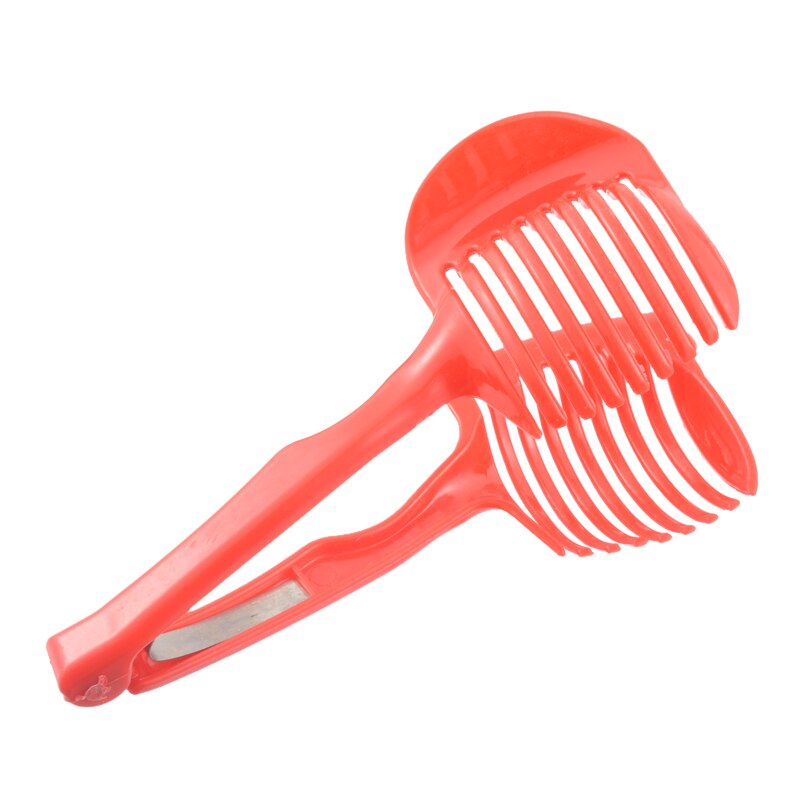 Plastic aardappelsnijders tomatensnijders fruit- en groentesnijders uien- en citroensnijders keukengadgets kookgereedschap #1: Rood