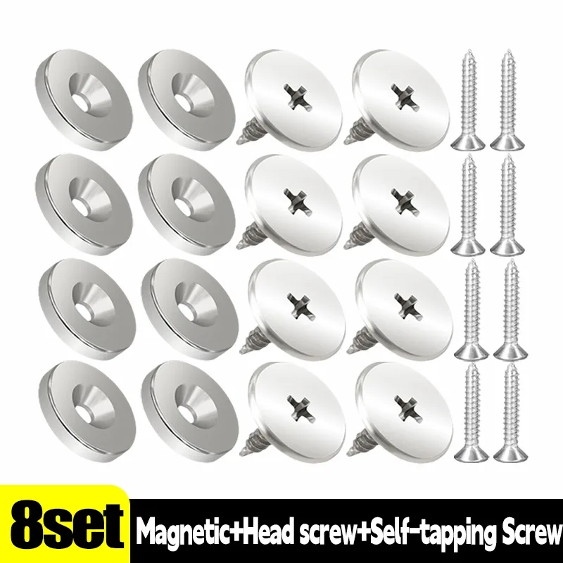 Magnetische kastknopen Kastdeur Magneetsluitingen met schroef Garderobedichting Verborgen sluiting Snap Meubelbevestiging Verborgen grendels: Zwart/goud