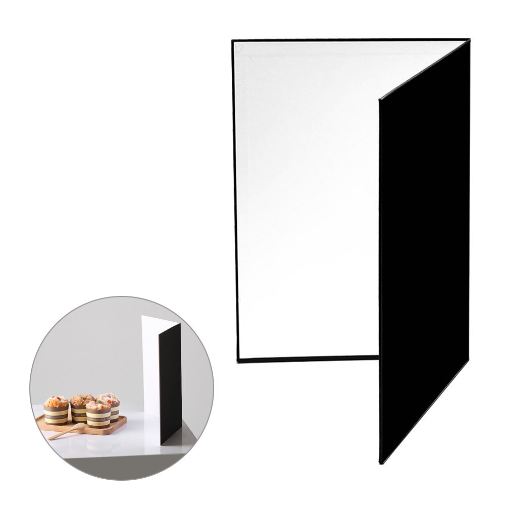 A4 størrelse dobbeltsidet fortykket fotografi pap pap sort hvid sølv foldereflektor reflekterende plade til kamera