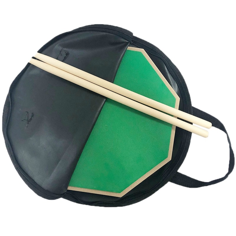 Portable Rubber Wooden Dumb Drum Practice Training Drum Pad Set with Drum Sticks for Percussion Instruments Parts: Default Title
