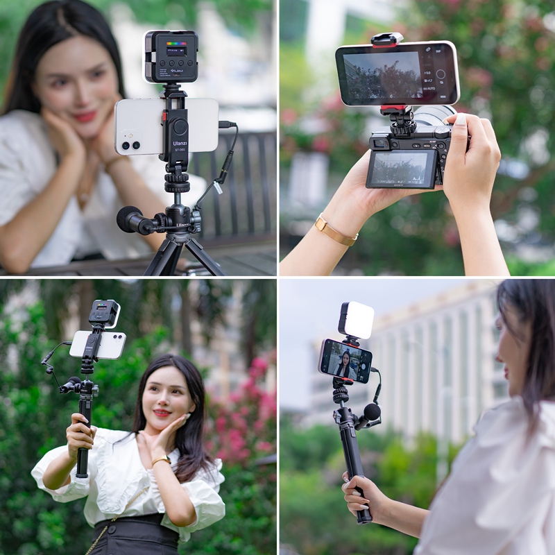 Ulanzi ST-06S Verticale Telefoon Mount Houder Statief Met Koud Schoen Voor Mic Licht Telefoon Clip Voor Iphone 12 Vlog Houder smartphone