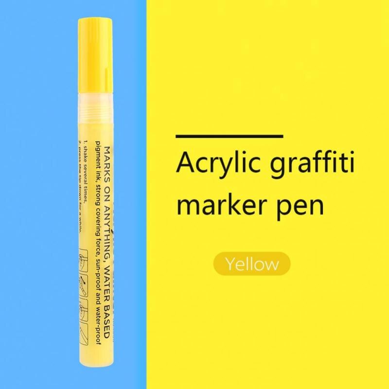 Bright & Kleurrijke Acryl Schilder Marker Pen Voor Craft Scrapbook Geel