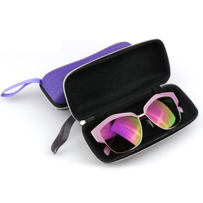 1Pc Protable Occhiali Da Sole di Protezione di Viaggio Pacchetto Del Sacchetto Del Sacchetto Della Cassa di Vetro Nero Della Chiusura Lampo Box Hard Chiusura a Cerniera Nero Accessori di Eyewear