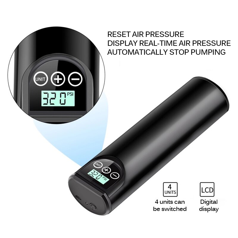 12v 150 psi: n ladattava ilmapumpun rengaspaine langaton kannettava kompressori digitaalinen autonrengaspumppu puhallettava pumppu akulla