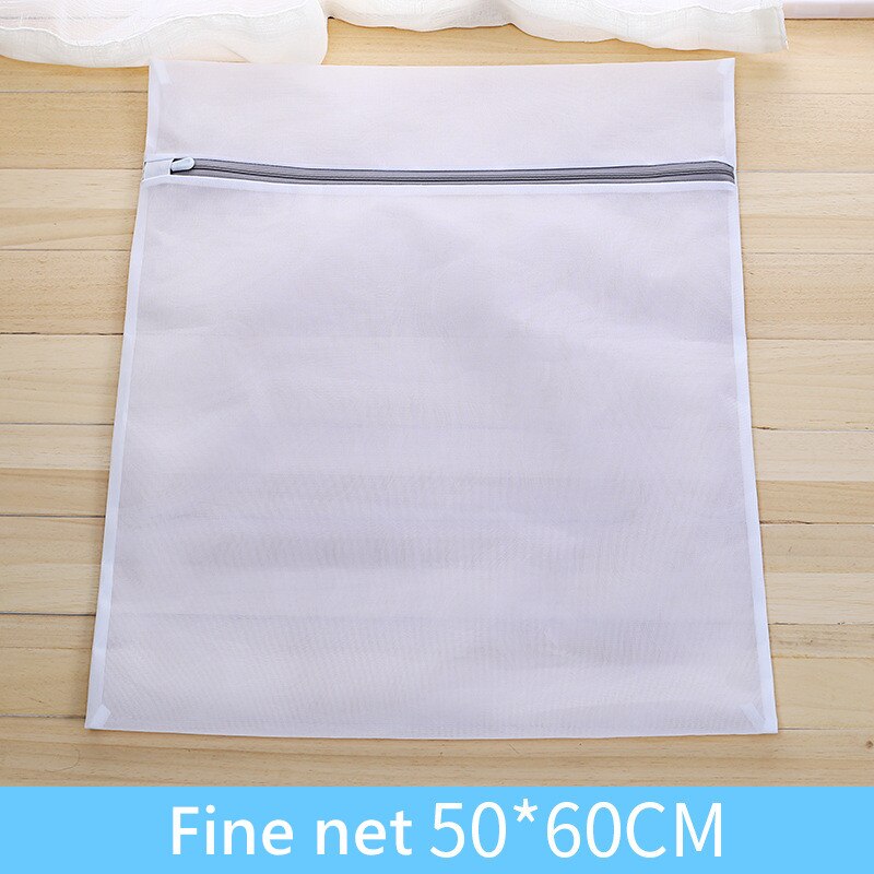 Effen kleur rits mesh waszak polyester wasnetzak voor ondergoed sokken wasmachine zak kleding bh zakken: Fijn net 50 x 60cm