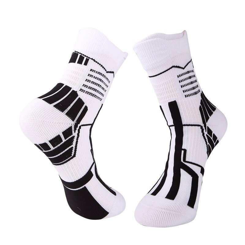 Brothock Professionele handdoek bodem sport basketbal sokken dikke bodem lange buis elite buitensporten sokken fabriek: White