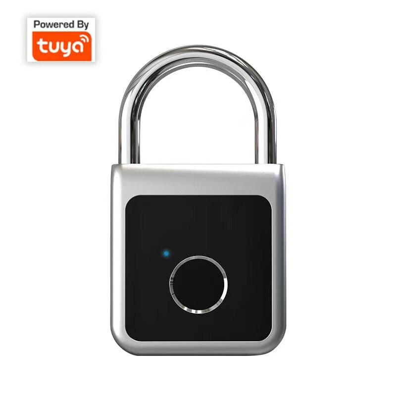 Fingerprint Smart Lock Tuya APP Bluetooth Waterproof Smart Lock USB Rechargeable Keyless Lock School Gym Locker Smart Lock: Silver B
