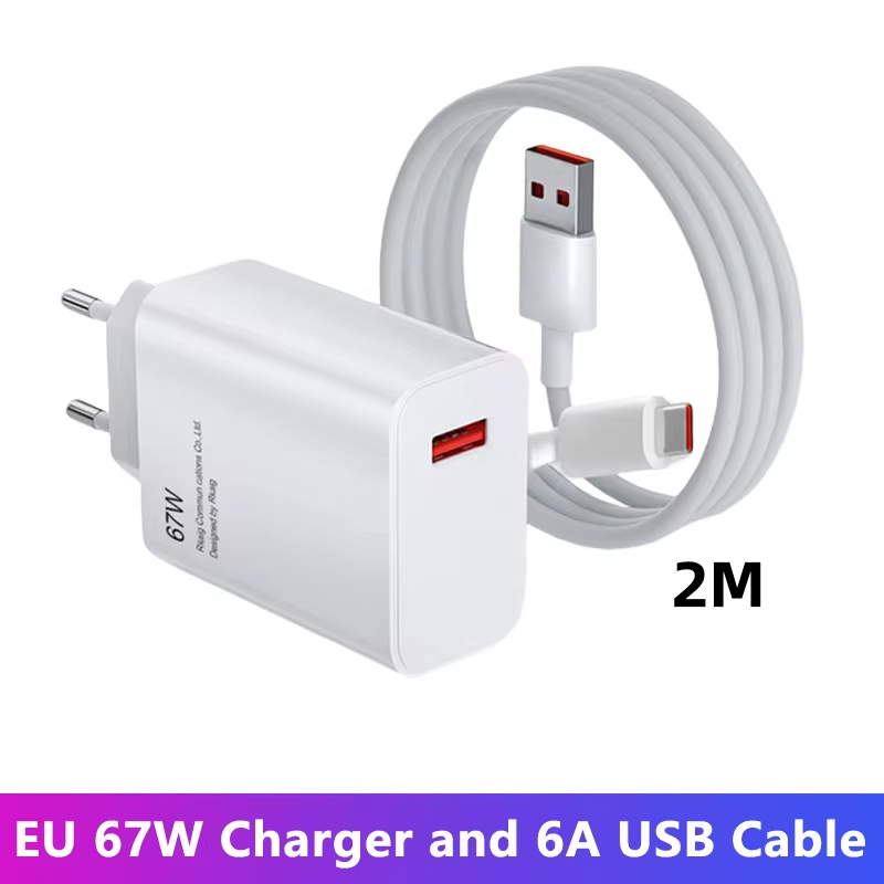 67W USB Fast Charger Quick Charge 3.0 QC3.0 for Xiaomi 14 13 12 11 Ultra Redmi Note 12T 13 Pro Turbo POCO F5 USB Phone Adapter: US