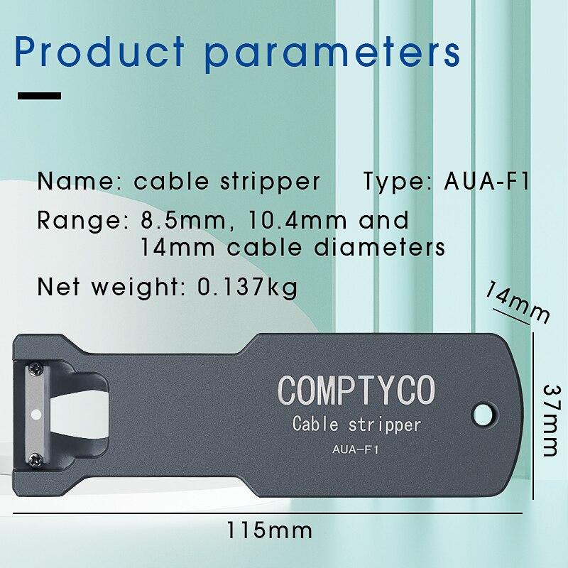 Optical Fiber Tool Longitudinale Stripper AUA-F1 Kabel Jacket Slitter 8.5Mm 10.4Mm 14Mm Kabel Schede Cutter Slitter