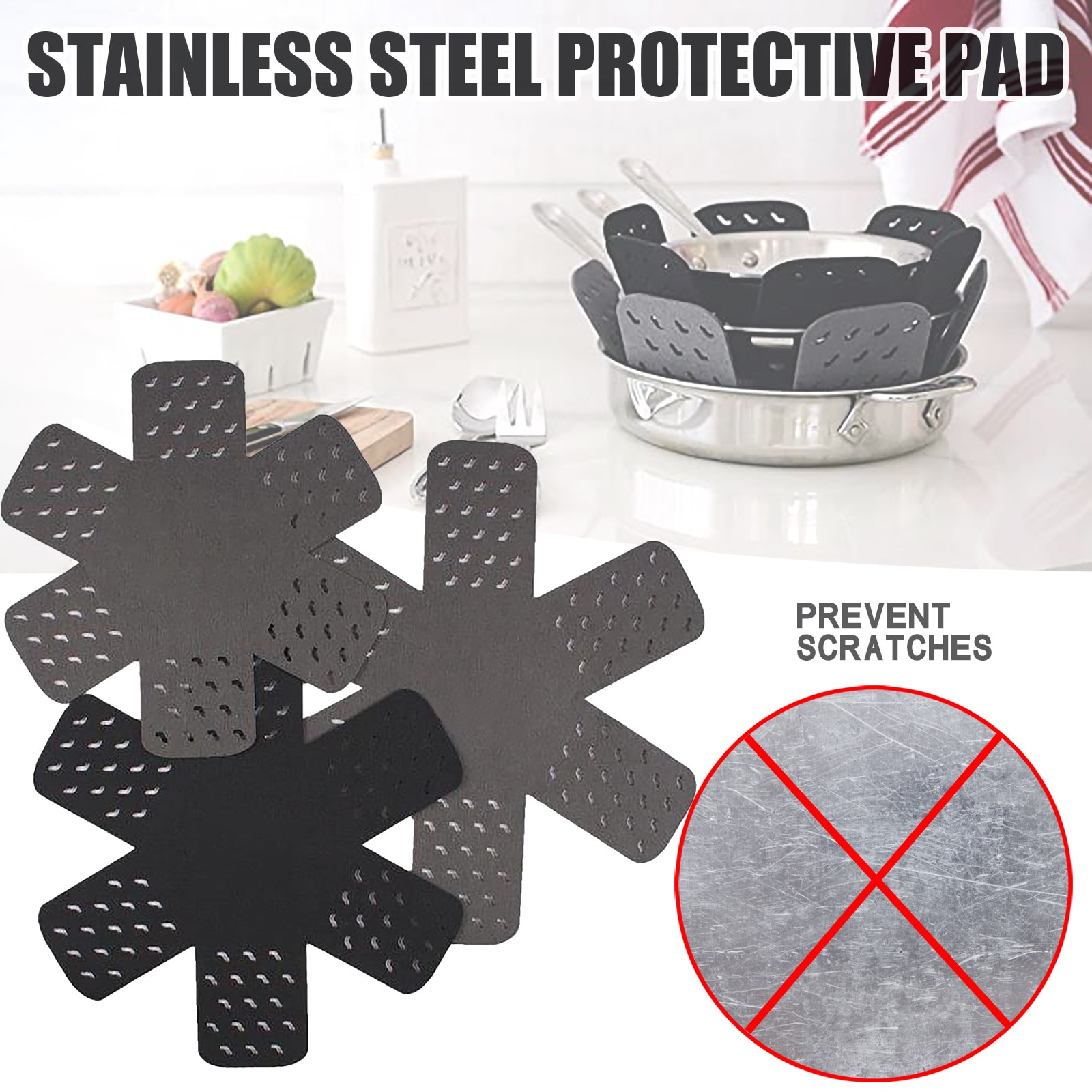 3 Stuks Niet-geweven Potten Pannen Separator Scratchproof Protectors Voor Tafel Potten En Pannen Separator Placemat Keuken Gereedschap