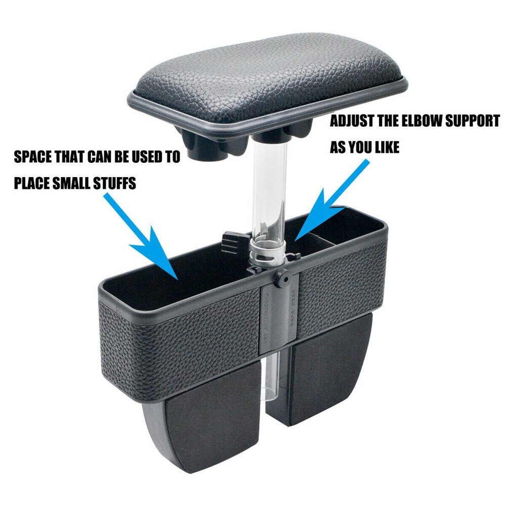 Verstelbare multifunctionele grote opbergruimte armsteun middenconsole pu-leren pads universele auto middenconsole armsteunen