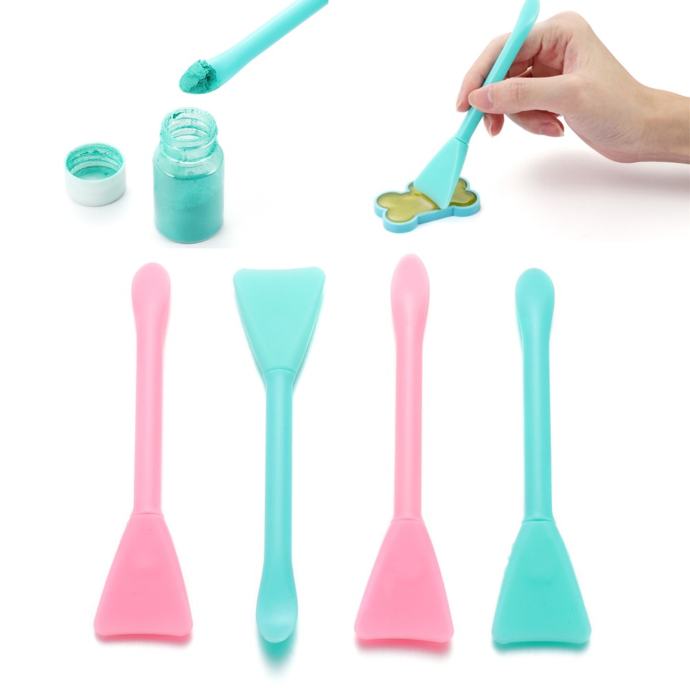 Spatule en silicone souple multifonctions pour arts créatifs, 2/5 pièces, brosse pour remuer, étaler ou verser colle, poudres et résine époxy dans son moule, facile à nettoyer