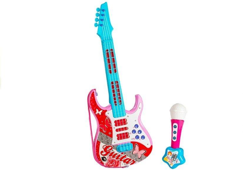 Paquete de guitarra eléctrica con micrófono para niño
