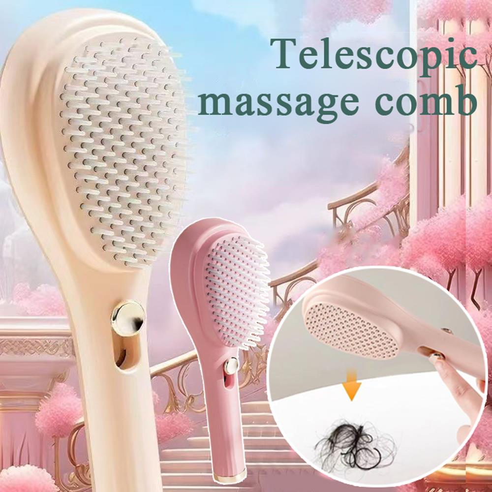 Zelfreinigende Haarborstel Hoofdhuid Massage Borstel Antistatische Haarkam Salon Styling Tool Draagbare Intrekbare Magische Pluizig Haar Kam